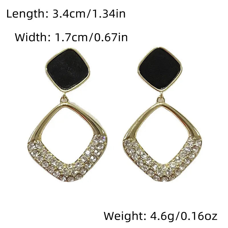 Vintage Oil Drop Square Shape Earrings