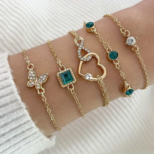 pcs Love Heart Infinity Symbol Butterfly Thin Chain Bracelet