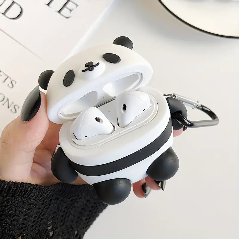 Panda-Shaped Silicone Earphone Protective Case