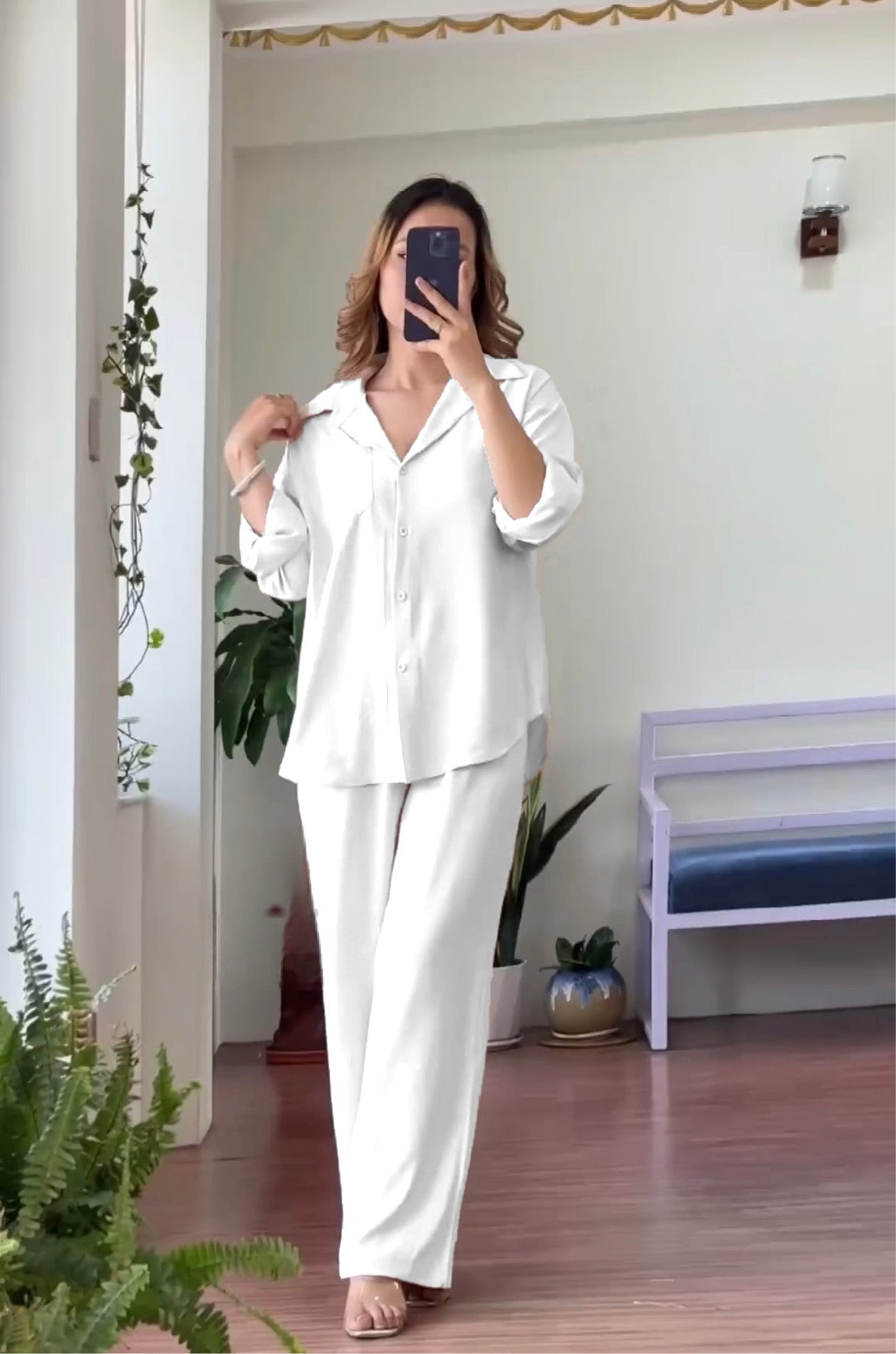 Women's Linen Shirt & Trouser Set