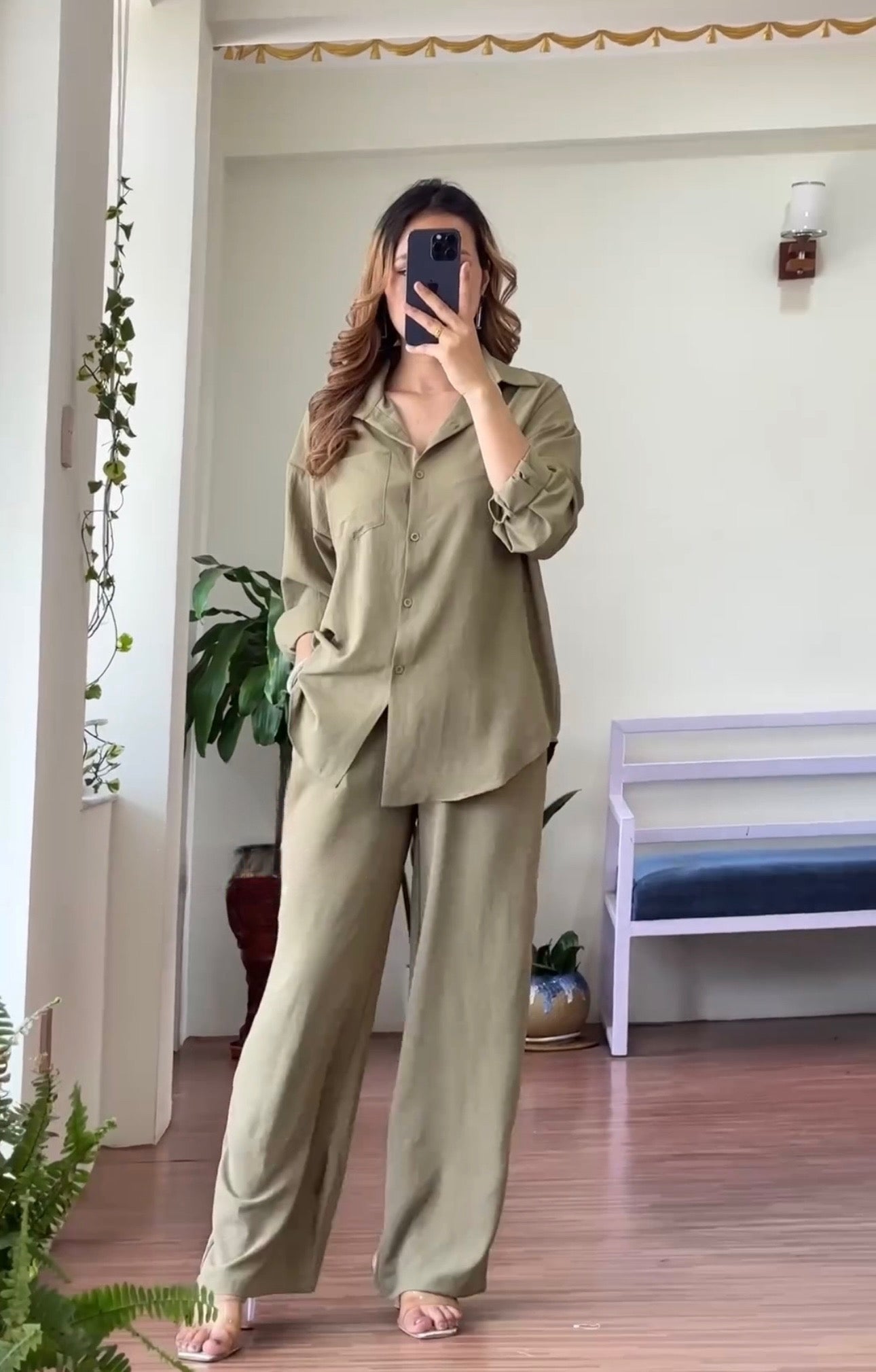 Women's Linen Shirt & Trouser Set