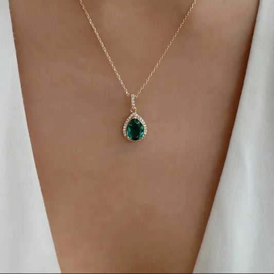 Emerald Teardrop Necklace