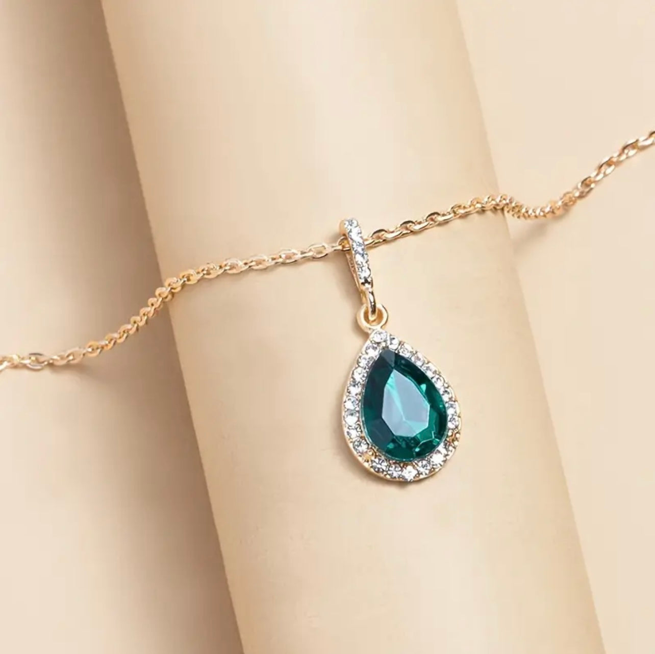 Emerald Teardrop Necklace