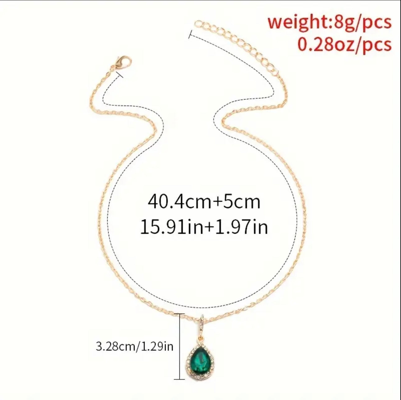 Emerald Teardrop Necklace