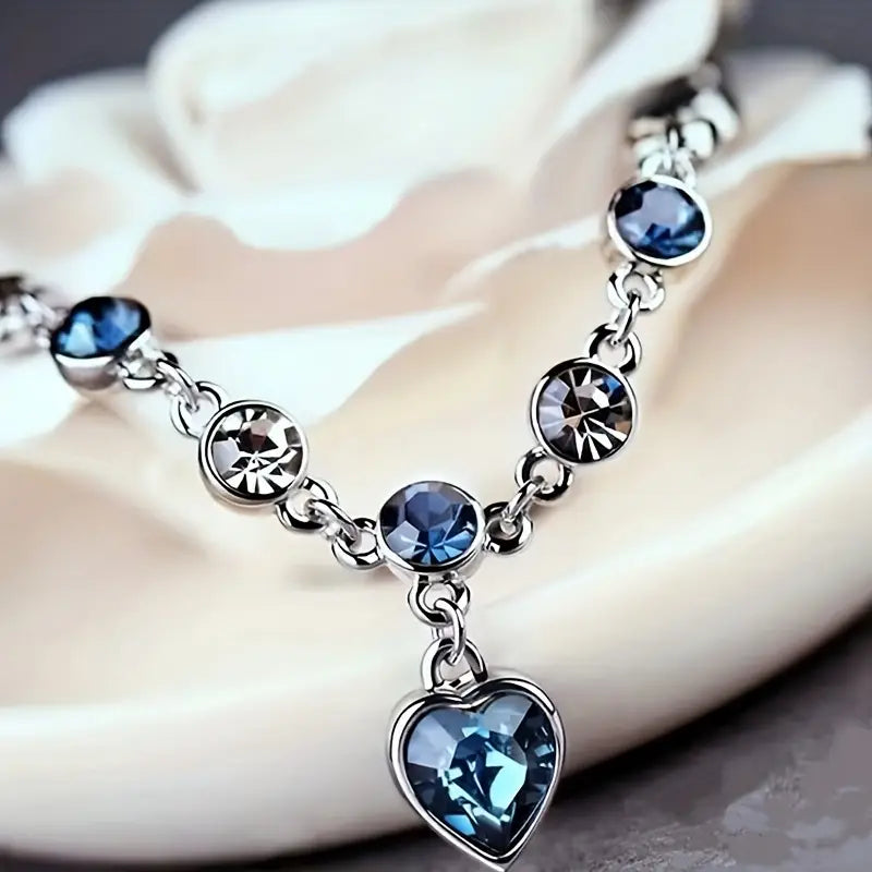 Amazing Ocean Heart Girl Rhinestone Bracelet