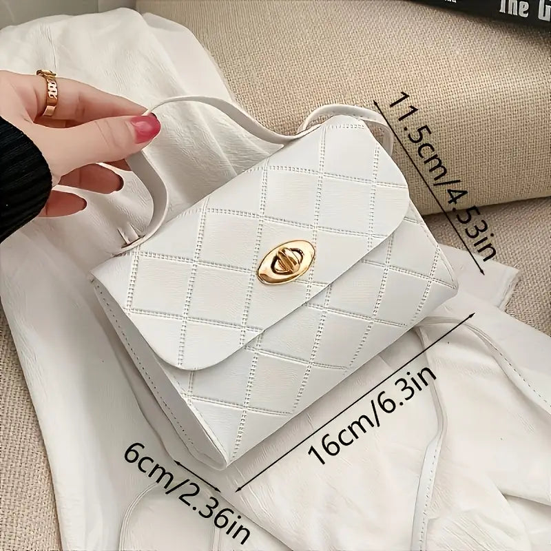 Embossed Geometric Buckle Small Square Bag