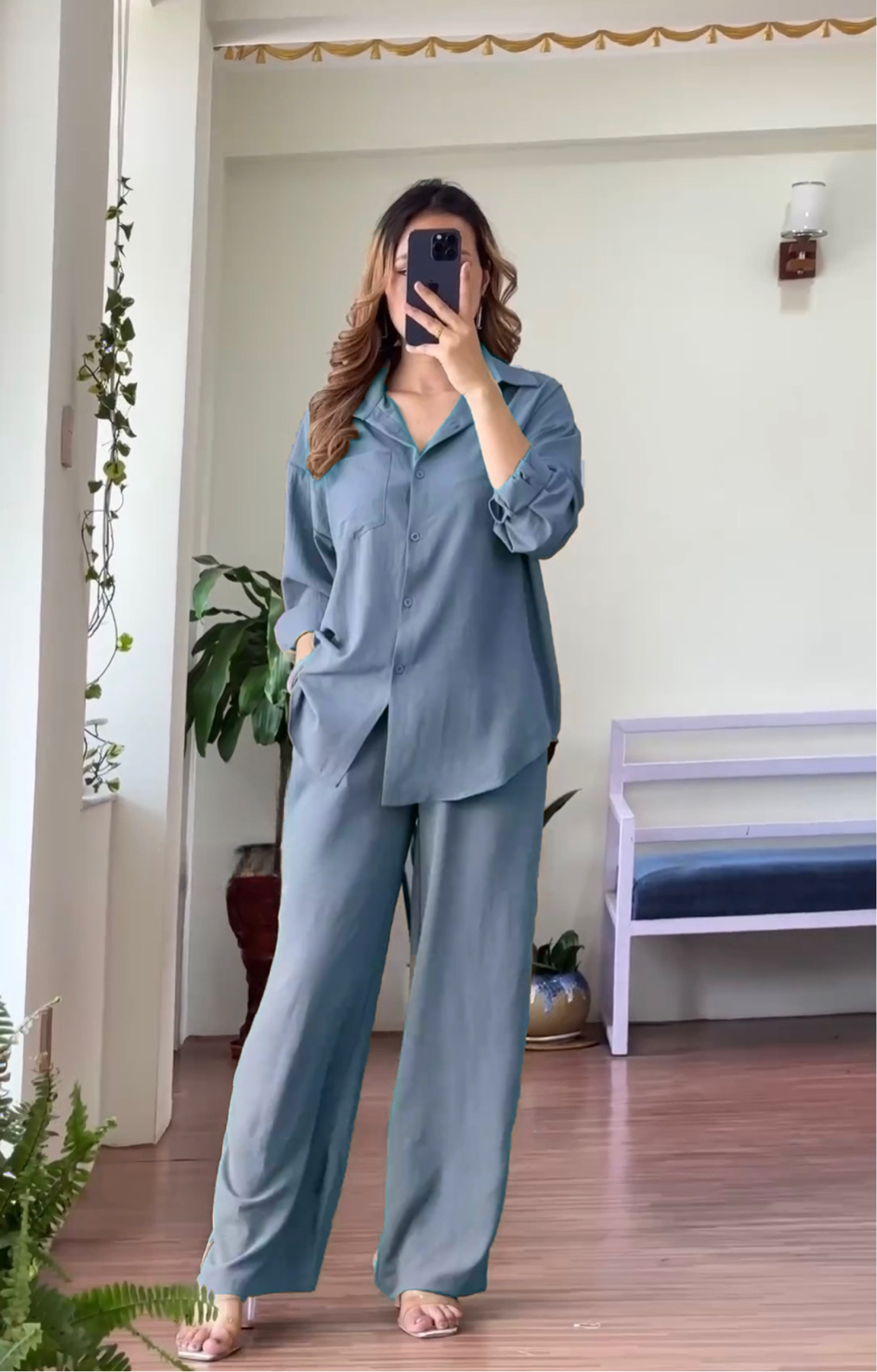 Women's Linen Shirt & Trouser Set